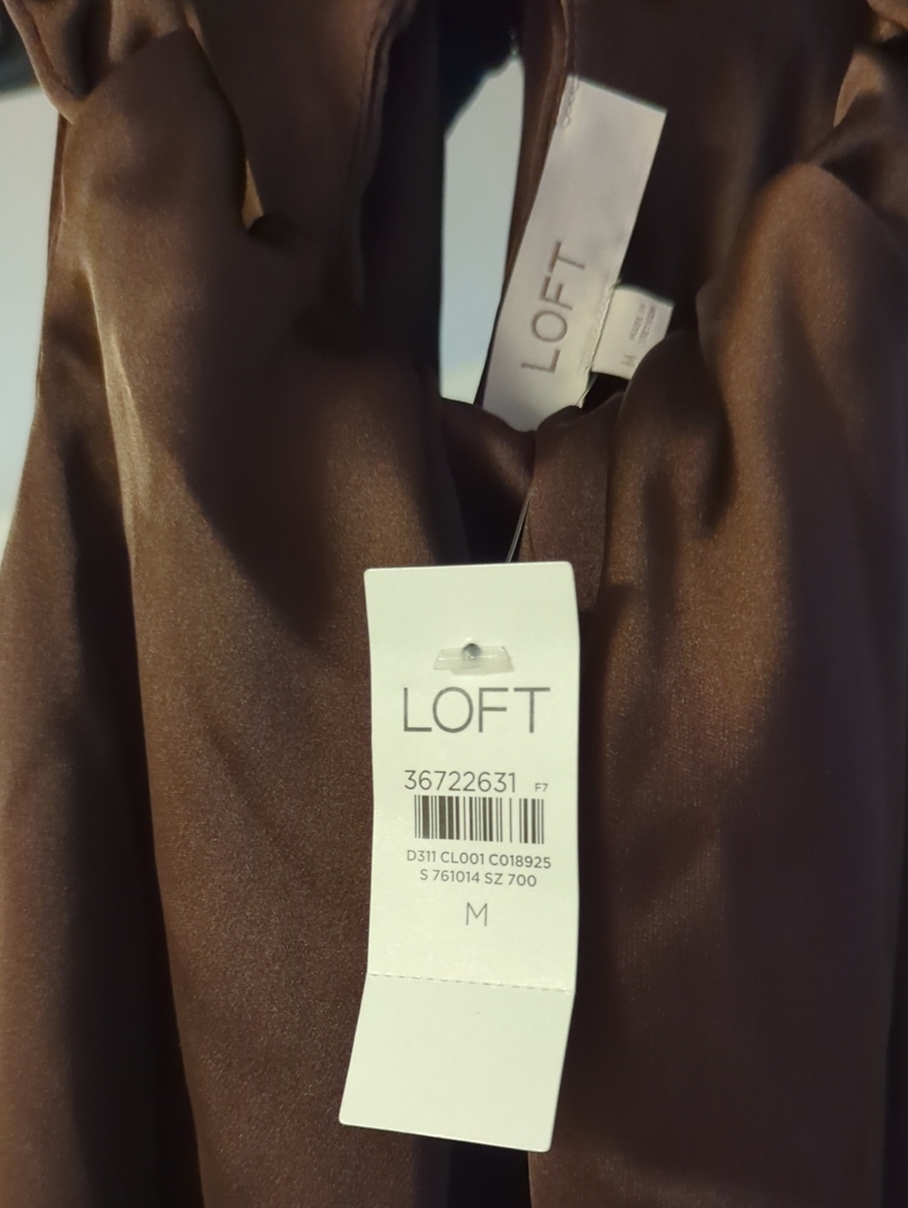 LOFT NWT Brown Satin Halter Tank - Picture 2 of 8